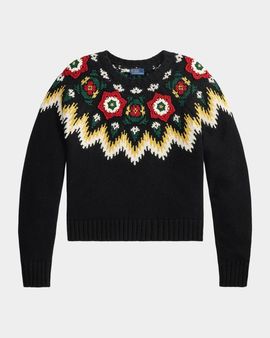 Ralph Lauren Fair-Isle-Inspired Wool-Cotton Sweater