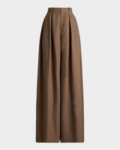 Ralph Lauren Greer Classic Linen Wide-Leg Trousers
