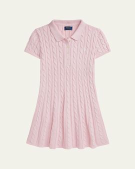 Ralph Lauren Little Girl's & Girl's Cable-Knit Cotton Polo Sweater Dress