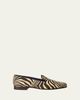 Ralph Lauren Purple Label Alonzo Zebra-Print Linen Slipper - 1