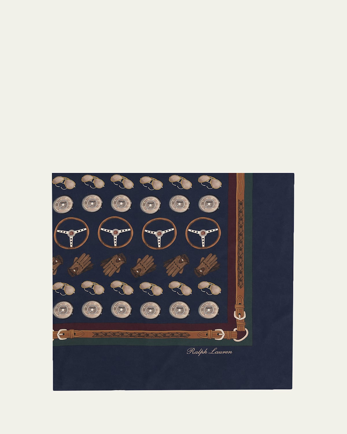 Ralph Lauren Purple Label Automotive-Print Silk Square Scarf