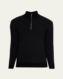 Ralph Lauren Purple Label Birdseye Cashmere Quarter-Zip Sweater