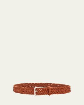 Ralph Lauren Purple Label Braided Vachetta Leather Belt