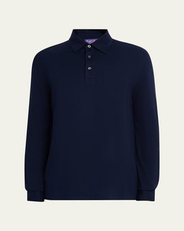 Ralph Lauren Purple Label Cotton-Cashmere Piqué Polo Shirt