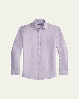 Ralph Lauren Purple Label Glen Check Linen Shirt