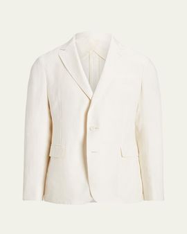 Ralph Lauren Purple Label Hadley Hand-Tailored Silk-Linen Jacket