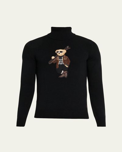 Ralph Lauren Purple Label Men's Cashmere Knit Ski Polar Bear Turtleneck Sweater