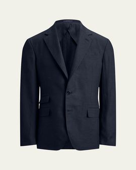 Ralph Lauren Purple Label Men's Cotton and Cashmere Glen Plaid Single-Breasted Sport Coat