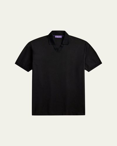 Ralph Lauren Purple Label Men's Cotton and Cashmere Short-Sleeve Polo Sweater