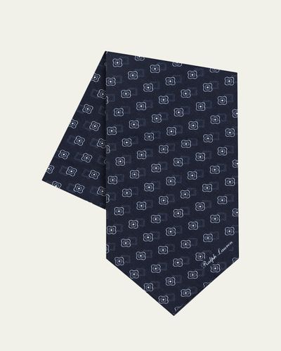 Ralph Lauren Purple Label Men's Floral Medallion Silk Foulard Neckerchief