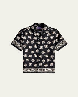 Ralph Lauren Purple Label Men's Paisley-Print Linen Camp Shirt
