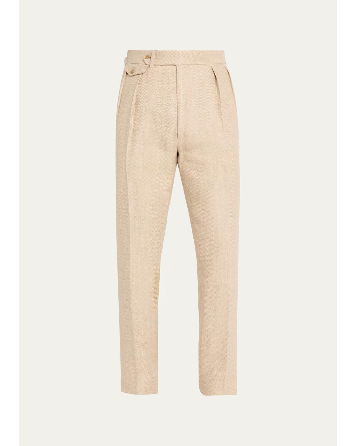Ralph Lauren Purple Label - Men's Pleated Tapered-Leg Trousers
