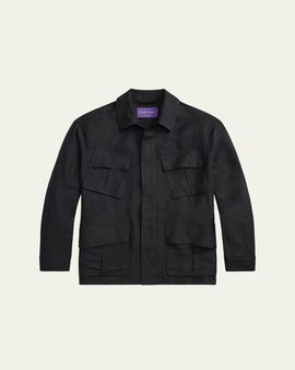 Ralph Lauren Purple Label Men's Silk and Linen Flap-Pocket Field Jacket