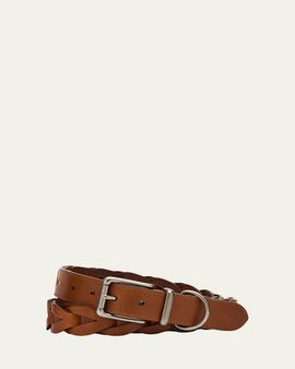 Ralph Lauren Purple Label Men's Woven Leather Belt