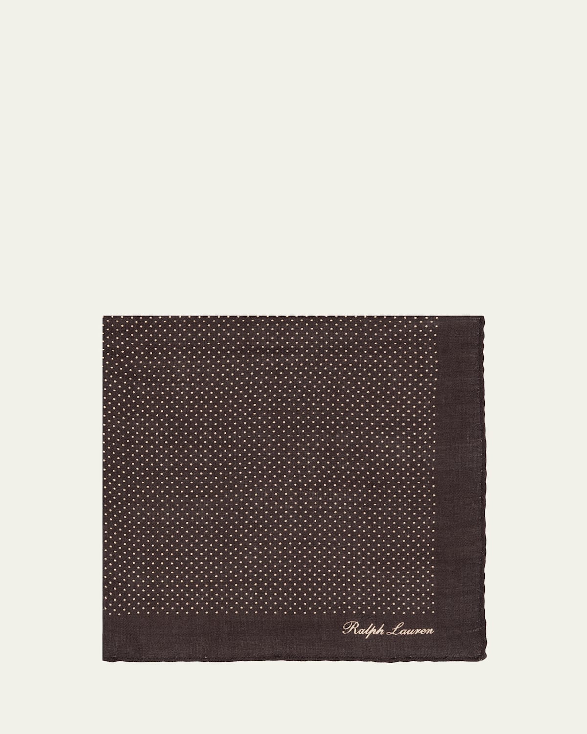 Ralph Lauren Purple Label Pin Dot Cashmere-Silk Pocket Square