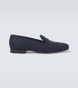 Ralph Lauren Purple Label Ralph Lauren Purple Label Alonzo embroidered linen loafers