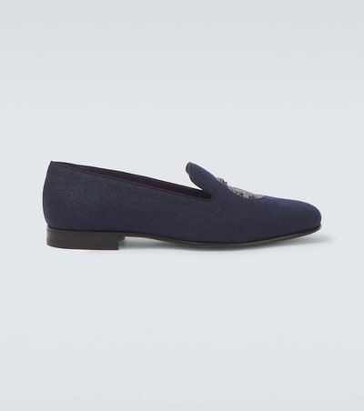 Ralph Lauren Purple Label Ralph Lauren Purple Label Alonzo embroidered linen loafers