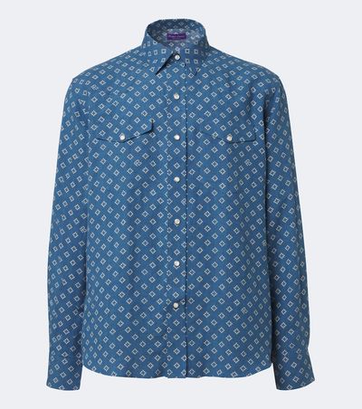 Ralph Lauren Purple Label Ralph Lauren Purple Label Printed linen and silk shirt