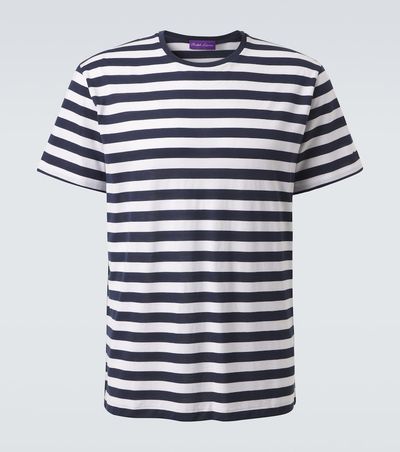 Ralph Lauren Purple Label Ralph Lauren Purple Label Striped cotton lisle and piquÃ© T-shirt