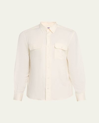 Ralph Lauren Purple Label Silk-Linen Shirt