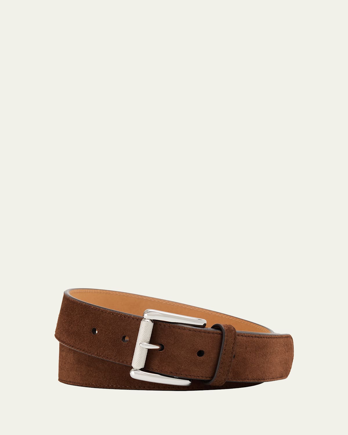 Ralph Lauren Purple Label Suede Roller-Buckle Belt
