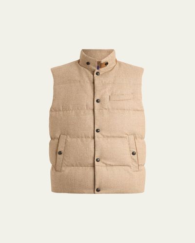 Ralph Lauren Purple Label Whitwell Plaid Wool Down Vest