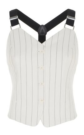 Ralph Lauren Ralph Lauren Donnella Pinstriped CottonBlend Bustier Top