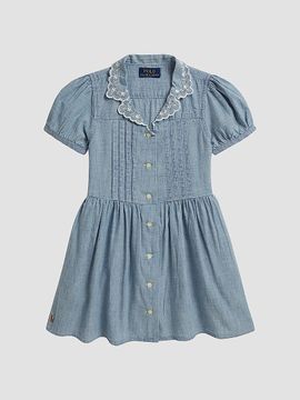 Ralph Lauren Ralph Lauren Girl's Little Girl's & Girl's Embroidered-Collar Cotton Chambray Dress