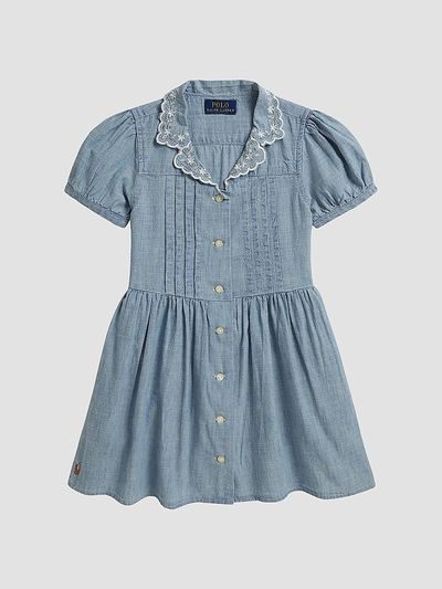 Ralph Lauren Ralph Lauren Girl's Little Girl's & Girl's Embroidered-Collar Cotton Chambray Dress