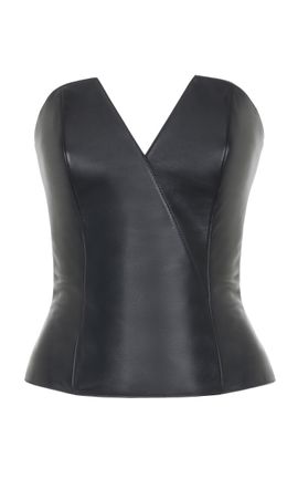 Ralph Lauren Ralph Lauren Harling Leather Bustier Top