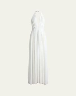 open lace back dress Nalani Pleated Midi Dress in Navy main image 0