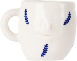 Rami Kim Studio Rami Kim Studio White & Blue Floating Leaf Espresso Cup