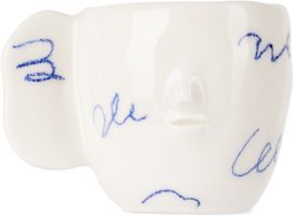 Rami Kim Studio Rami Kim Studio White & Blue Scribble Espresso Cup