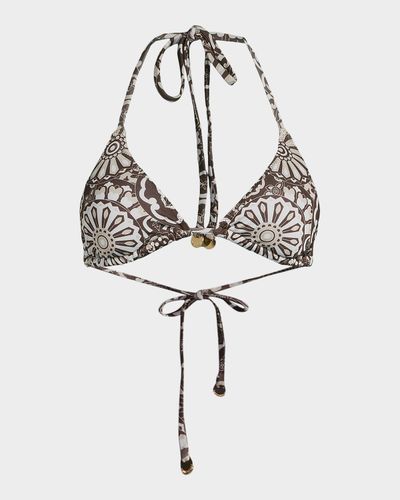 Ramy Brook Adley Floral Halterneck Bikini Top