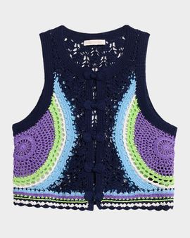 Ramy Brook Adriana Crocheted Sleeveless Sweater