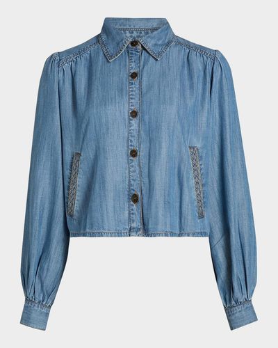 Ramy Brook Aisla Spread Collar Top