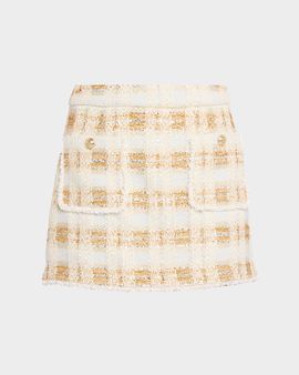 Ramy Brook Amaliah Plaid Tweed Mini Skirt