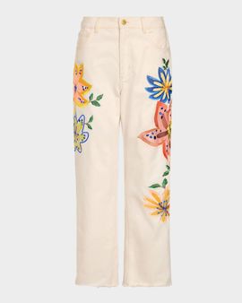 Ramy Brook Amber Floral Embroidered Straight-Leg Jeans