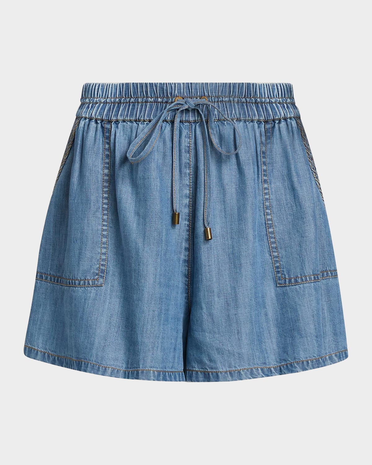 Ramy Brook Annalise Wide-Leg Denim Shorts