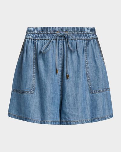 Ramy Brook Annalise Wide-Leg Denim Shorts