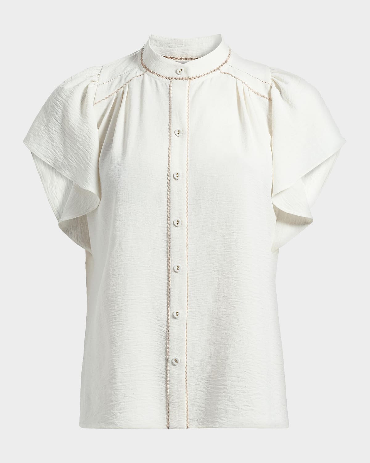 Ramy Brook Aurora Flutter-Sleeve Top