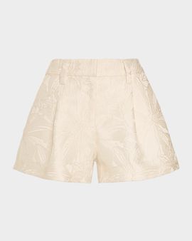 Ramy Brook Autumn Floral Jacquard Tailored Shorts