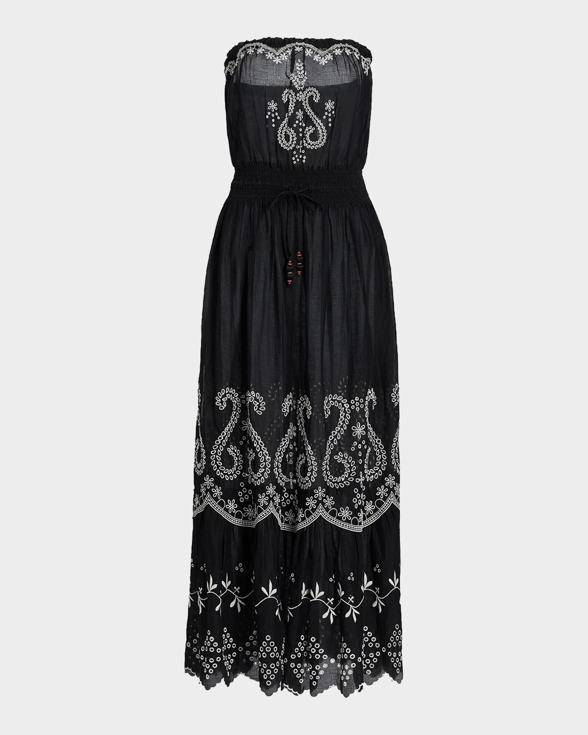 Ramy Brook Blaire Embroidered Cotton Strapless Cover-Up Dress