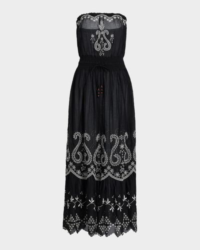 Ramy Brook Blaire Embroidered Cotton Strapless Cover-Up Dress