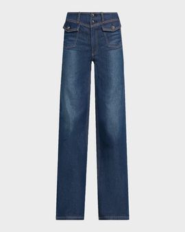 Ramy Brook Ciara High-Rise Wide-Leg Jeans
