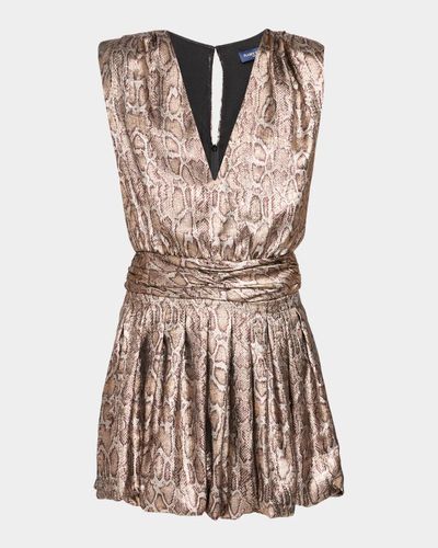 Ramy Brook Crystal Snake V-Neck Mini Dress