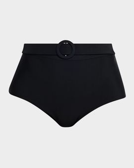 Ramy Brook Danica Belted High-Waist Bikini Bottoms
