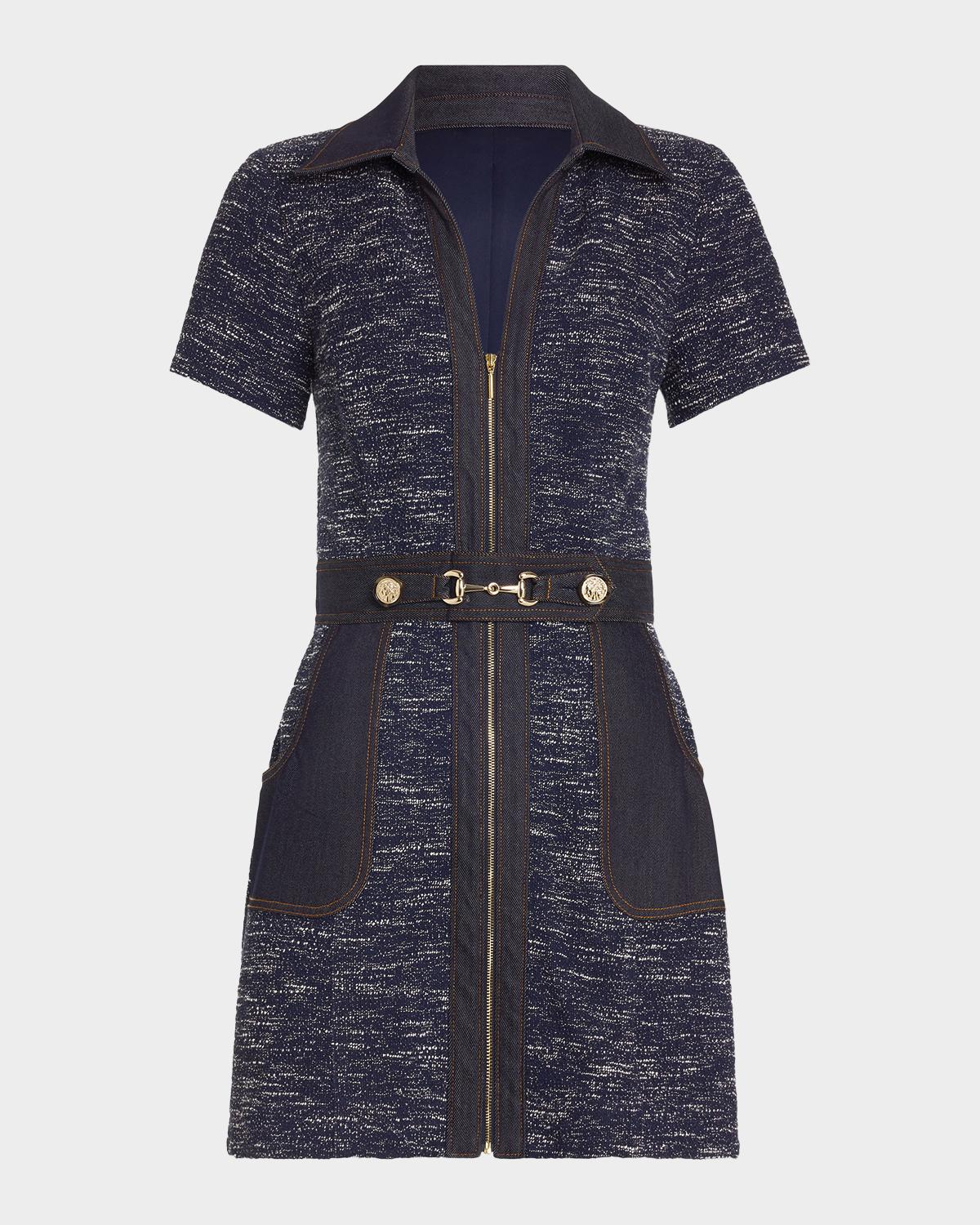 Ramy Brook Darla Denim Tweed Mini Dress