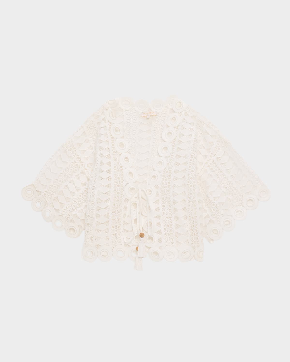 Ramy Brook Dottie Embroidered Tie-Front Top