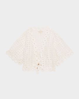 Ramy Brook Dottie Embroidered Tie-Front Top